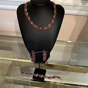 Costume jewelry necklace  earrings and bracelet